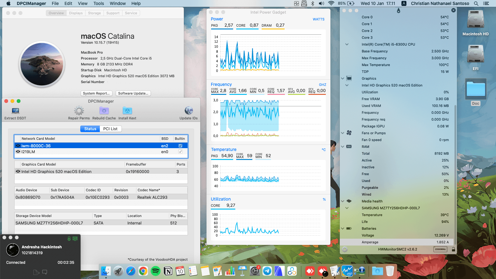 Success Hackintosh macOS Catalina 10.15.7 Build 19H15 in Lenovo Thinkpad X260